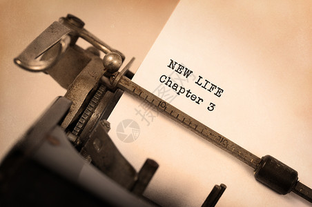 旧打字机做的老式题字新生活第3章背景图片