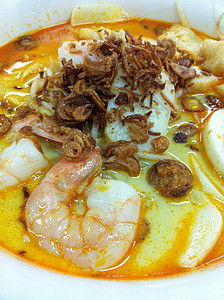 马来西亚传统叻沙海鲜汤图片