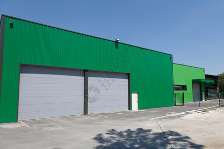 现代仓库的外部背景图片