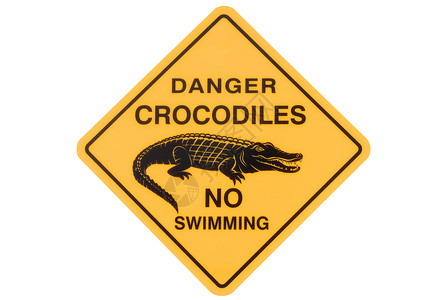 澳大利亚鳄鱼路警示标志背景图片