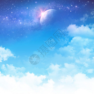 云层天空背景恒星场和背景图片