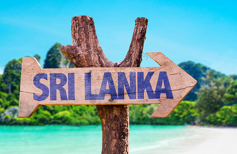 斯里兰卡带有海滩背景的斯里兰高清图片