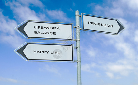 路方向标志用言语表达生活平衡幸福图片