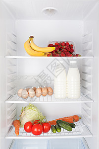 带食物的冰箱图片