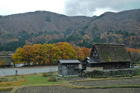 日本高山Shirakawago村三角图片