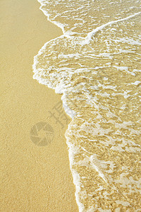 海浪和金色沙滩图片