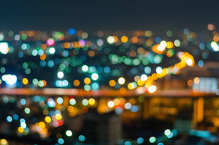 黄昏时分的曼谷城市景观模糊的照片散景图片