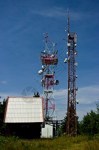 无线电视广播因特网和全球通信号传输的传送器单图片