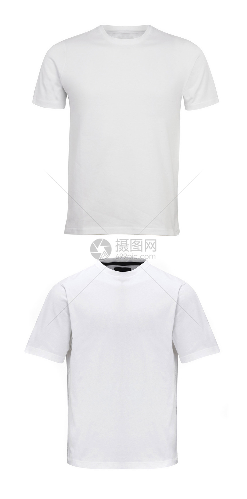 两件不同的白色T恤衫图片