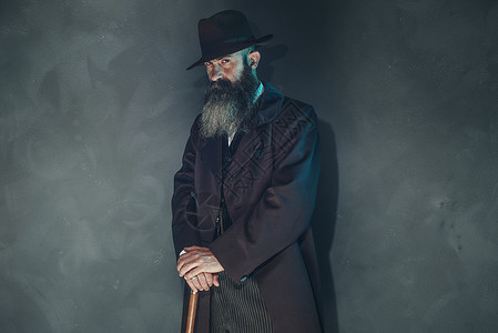 神秘的古董胡子男1900年风格用图片