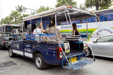 2015年3月26日亚洲出租车在泰国芭堤雅被称为tu背景