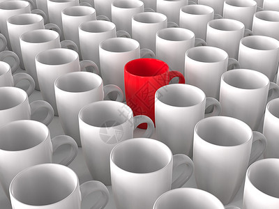 白色杯子中的红色咖啡杯图片