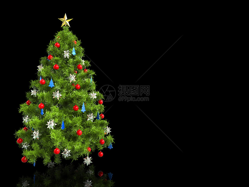 丰富多彩的圣诞树在图片