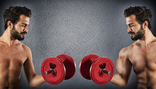 体瘦的男人与肌肉男人相比在锻炼前图片