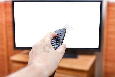 电视上的手开关频道由客厅遥控器剪图片