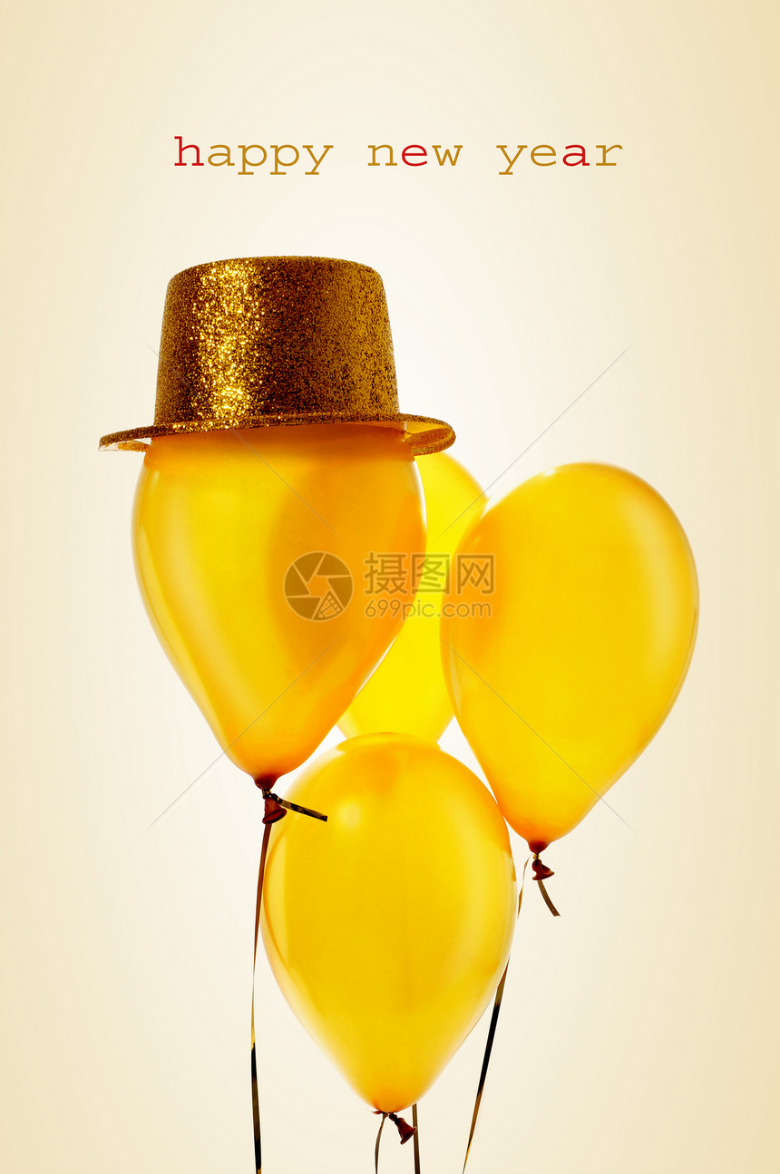 和一连串节日金气球图片
