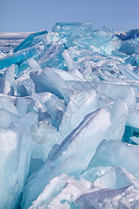 冬季西贝里安白加尔湖冰图片
