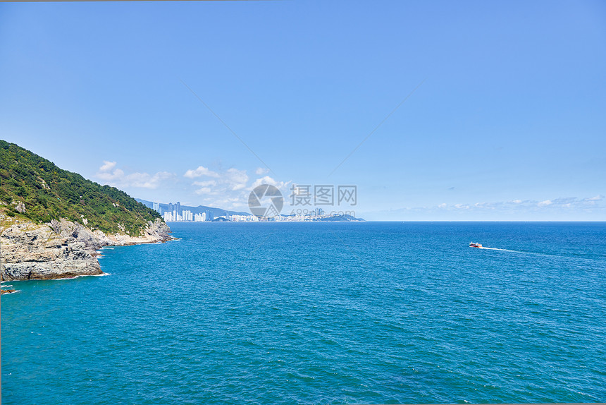 Igidae海岸线和海云台地区伊吉科海岸近年因徒步旅行而闻名海云台是韩国最受欢迎的海滩图片