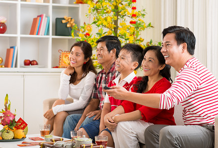 越南家庭在Tet的庆祝活图片