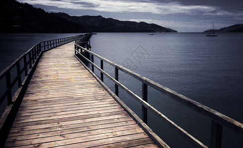 新西兰利特尔顿的空木码头背景