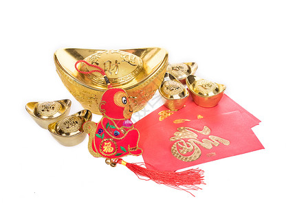 传统的结和金子是财富与繁荣的象征图片