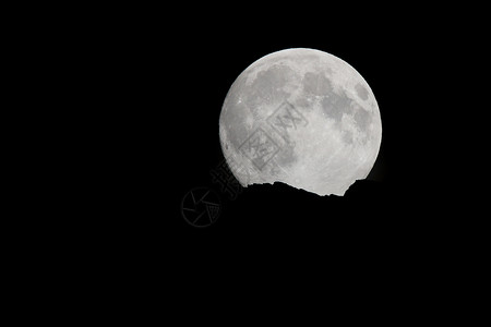 落基山脉背后的满月背景图片