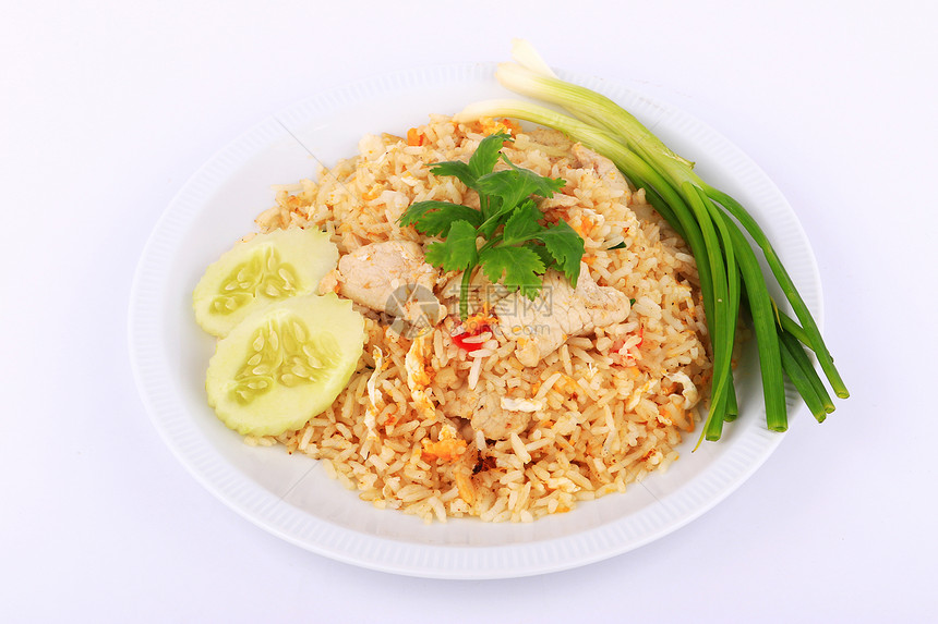 泰国曼谷泰式炒米饭和猪图片