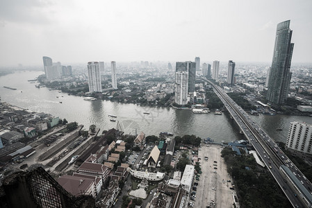 从废弃塔看曼谷日景图片