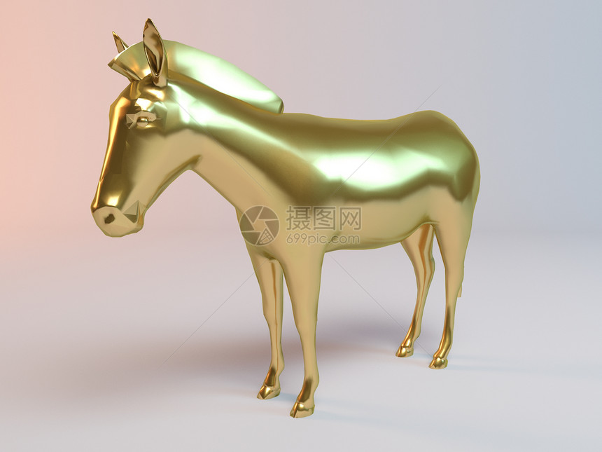 金色3D动物图片