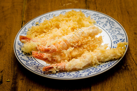 炸虾或天妇罗虾是日本料理图片