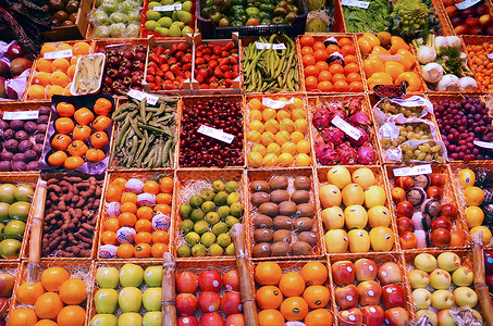 新鲜水果摊市场背景图片