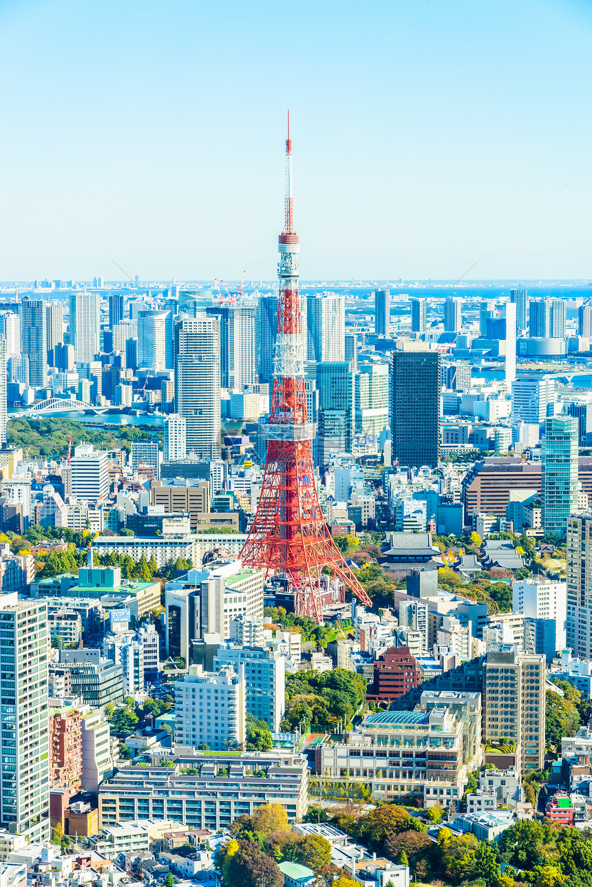 日本东京天际线的建筑景观图片