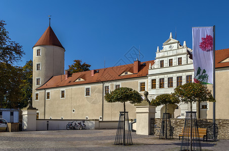 Freudenstein城堡位于德国萨克森州Freiberg市中心图片