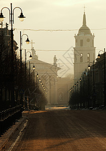 立陶宛维尔纽斯的冬季上午圣保图片