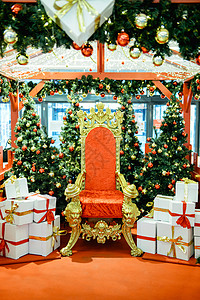 神圣的红色椅子圣诞老人王座周围图片