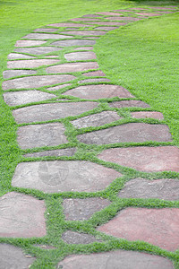 绿草背景公园石块步行道图片