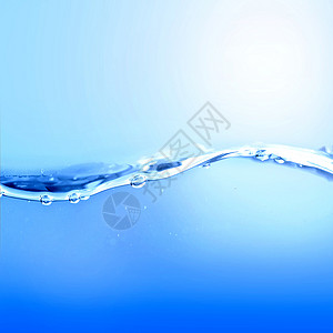 水波和气泡蓝色背景图片