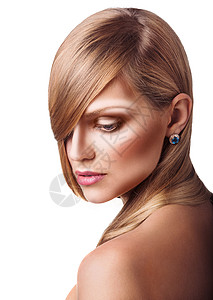妇女脸部轮廓和高亮化妆品专业脸图片