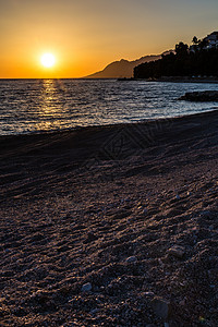 亚得里亚海上的浪漫日落图片