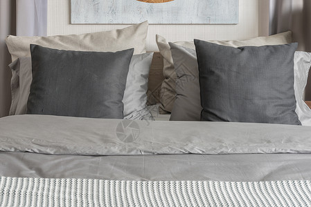 灰色调设计的现代卧室风格图片