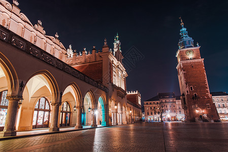 多彩的克拉科夫之夜克拉科夫老城主市场广克拉科夫图片