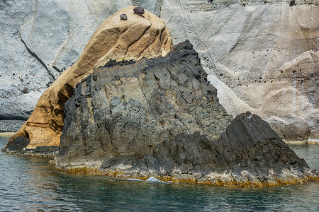 希腊兰CycladesMilos岛米洛斯岛的海洞图片
