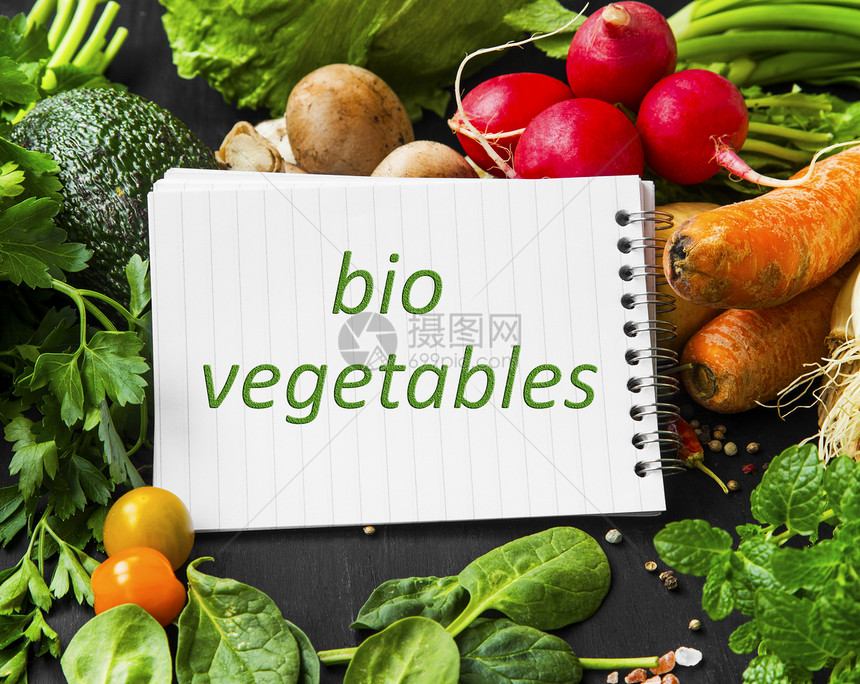 生物蔬菜和绿色框架图片