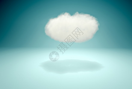 蓝色背景工作室中漂浮的蓬松云图片