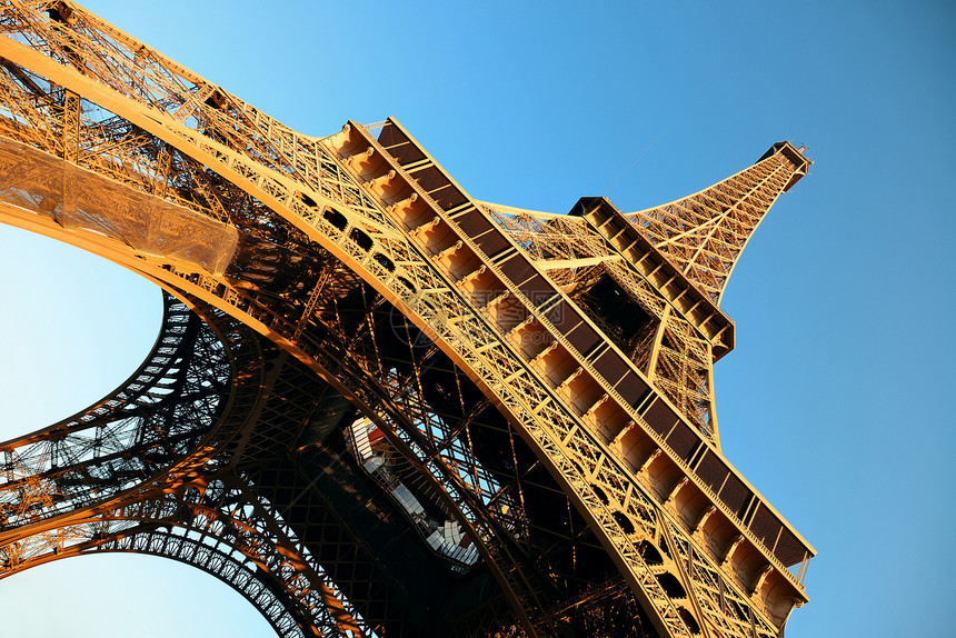 Eiffel铁塔的近视是巴黎著名图片