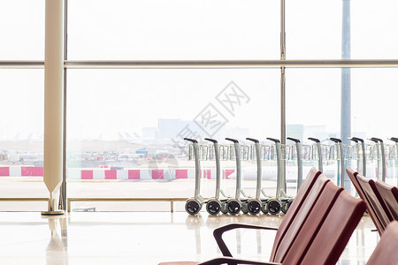 香港机场提供行李车背景图片