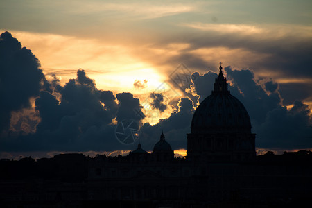 意大利罗马的日落背景图片