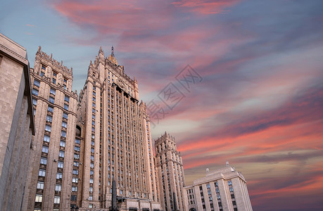 俄罗斯联邦外交部斯摩棱斯克广场莫背景图片