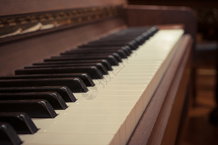 木制乐器上的钢琴键图片