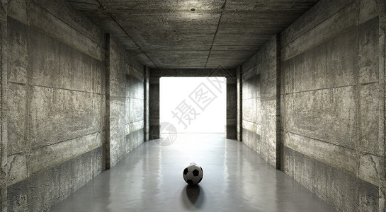 远望黑暗体育场的地下体育隧道图片